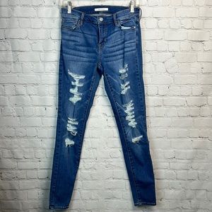 PacSun Medium Wash Distressed Ripped Skinny Jeggings Jeans Size 25